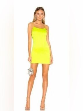 Alice + Olivia Nelle Fitted Mini Dress Scoop Neck Spaghetti Straps Daffodil 12